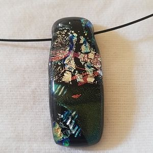 Crystal Glass black colorful Necklace pendant